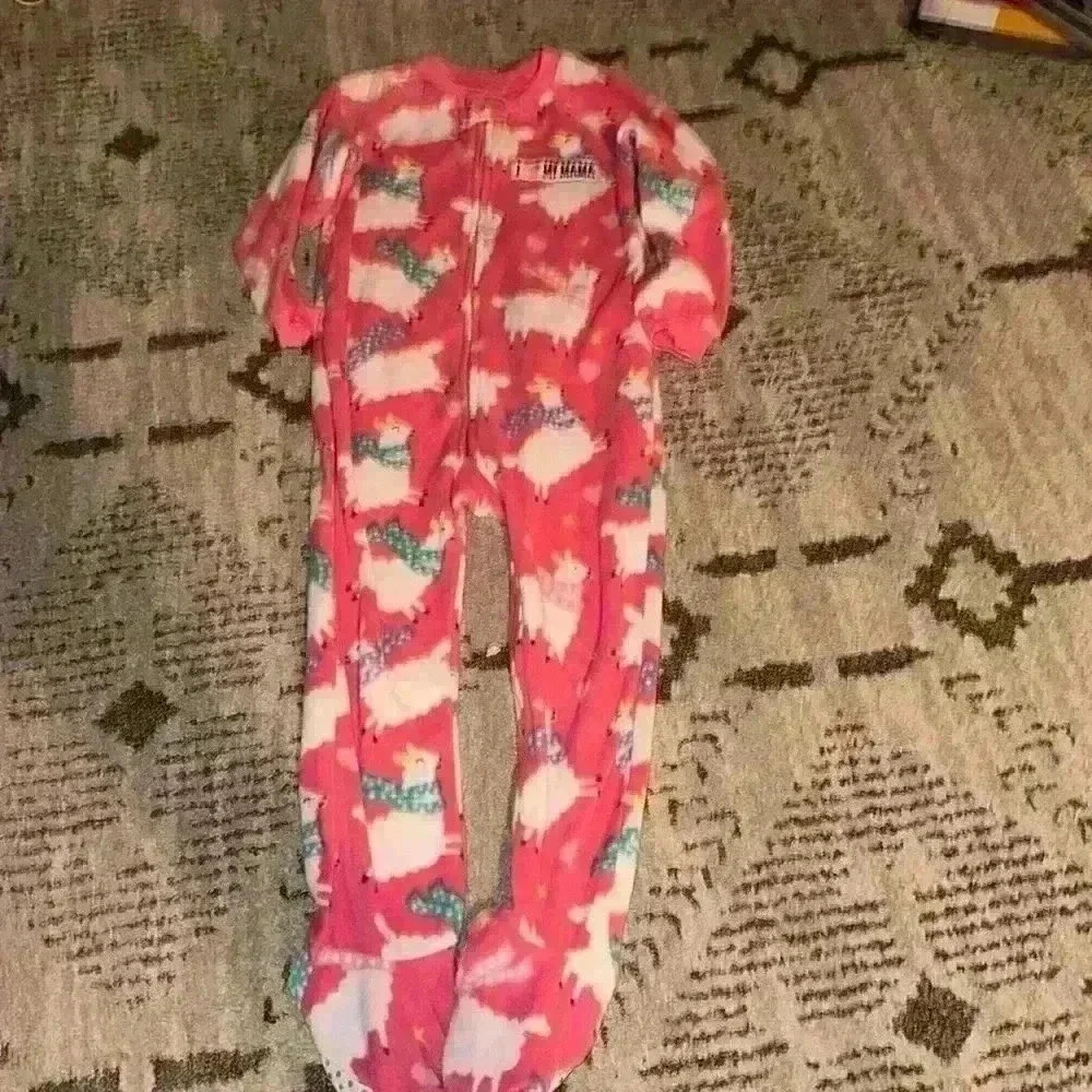 The Children's Place Footed Pajamas Llamas w/ I love my Mama size 4t